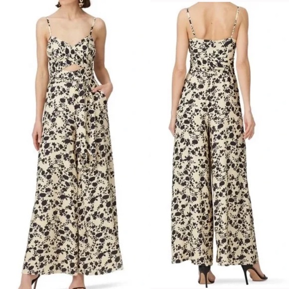 Fame & Partners “The London Jumpsuit” floral crepe material with pockets - Picture 1 of 13